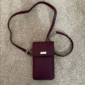 Burgundy Crossbody Bag with Chain Detail